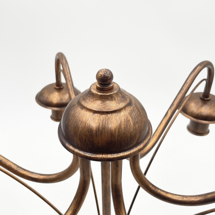 Candelabru suspendat ANTON pe lanț, 6xE14/60W/230V, bronz