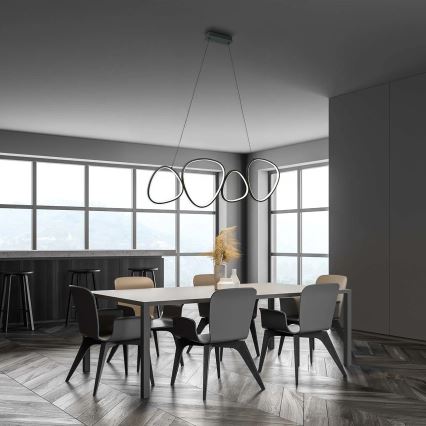 Candelabru suspendat cu cablu LED PETRA, 48W, 230V, 4000K, negru