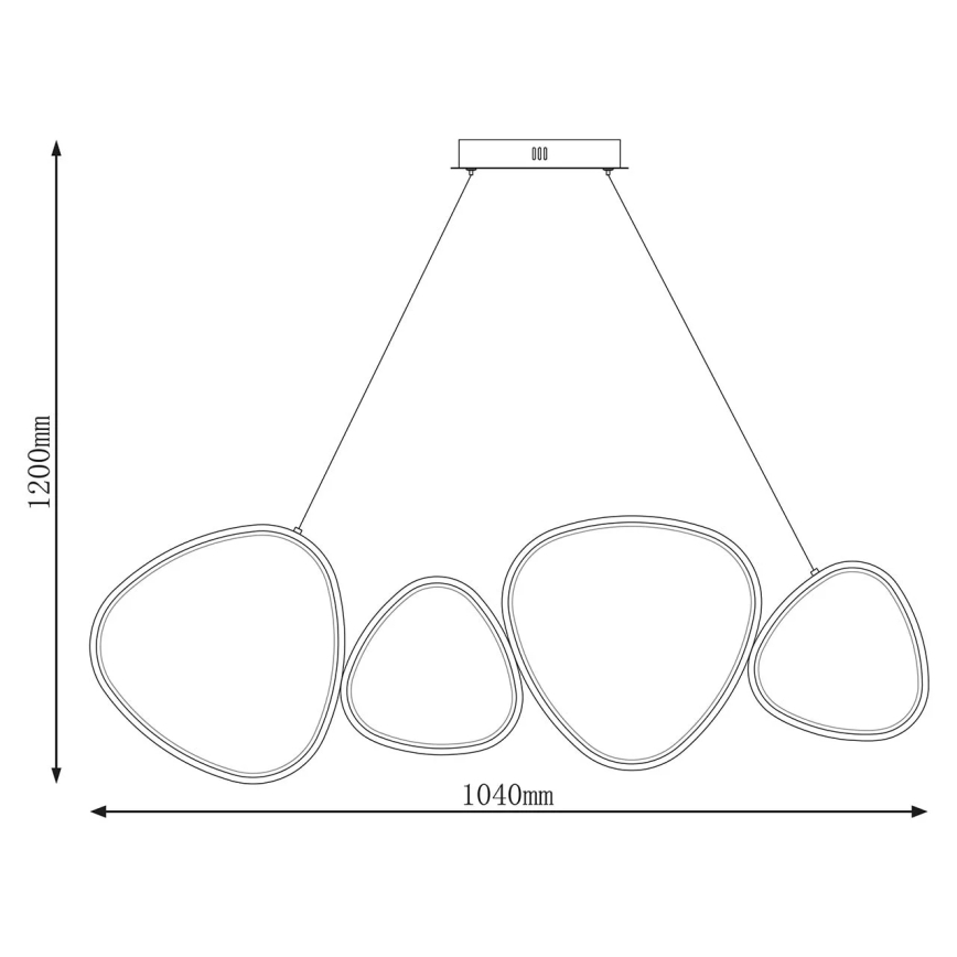 Candelabru suspendat cu cablu LED PETRA, 48W, 230V, 4000K, negru
