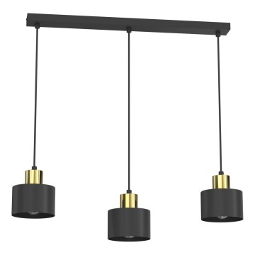 Candelabru suspendat cu cablu PARKLA 3xE27/15W/230V, negru