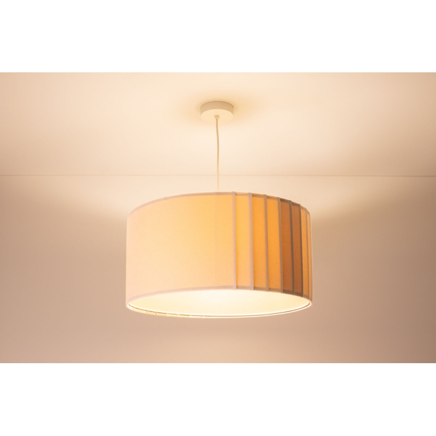Candelabru suspendat cu cablu STRIPES 1xE27/60W/230V Ø 60 cm crem