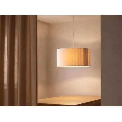 Candelabru suspendat cu cablu STRIPES 1xE27/60W/230V Ø 60 cm crem