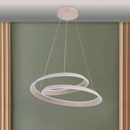 Candelabru suspendat LED CASHMERE pe cablu, 75 W, 230 V, Ø 60 cm, bej