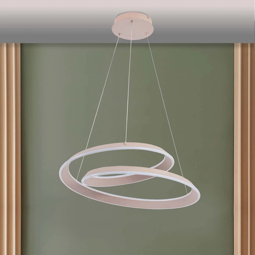 Candelabru suspendat LED CASHMERE pe cablu, 75 W, 230 V, Ø 60 cm, bej