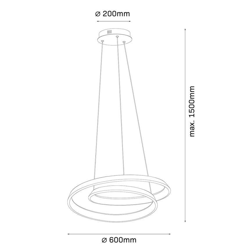 Candelabru suspendat LED CASHMERE pe cablu, 75 W, 230 V, Ø 60 cm, bej