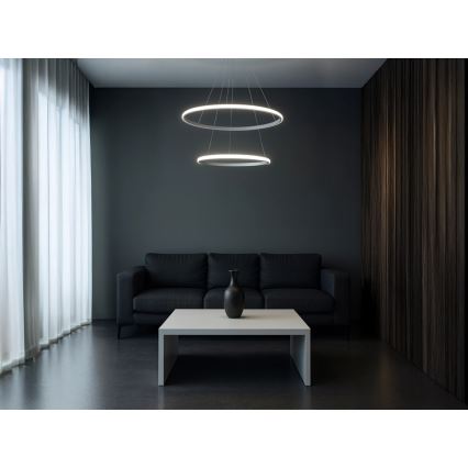 Lustră LED reglabilă pe cablu, 55W, 230V, 3000-6500K, Ø 60 cm, cu telecomandă