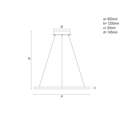 Lustră LED dimabilă suspendată pe cablu LED/32W/230V 3000-6500K, diam. 60 cm, cu telecomandă