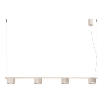 Candelabru suspendat pe cablu AURA 4xGX53/10W/230V crem