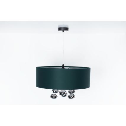 Candelabru suspendat pe cablu BUBBLE, 1xE27/60W/230V, Ø 50 cm, verde