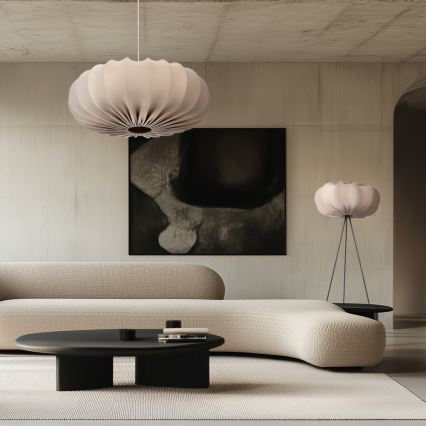 Candelabru suspendat pe cablu CAFEE, 1 x E27, 40W, 230V, Ø 66 cm, bej