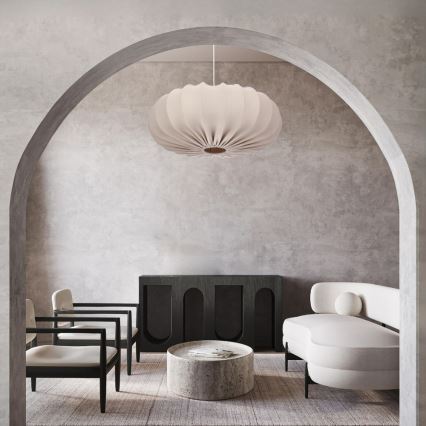 Candelabru suspendat pe cablu CAFEE, 1 x E27, 40W, 230V, Ø 66 cm, bej