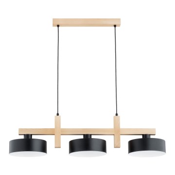 Candelabru suspendat pe cablu CERTA 3xE27/15W/230V negru/bej