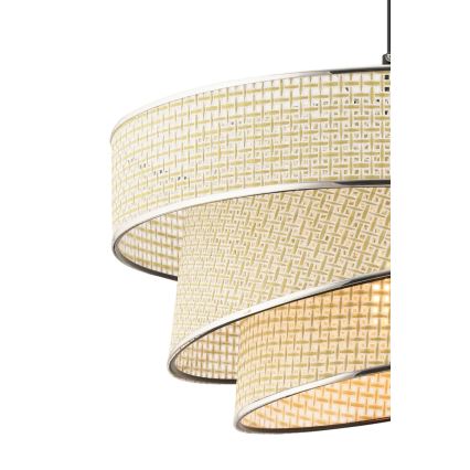 Candelabru suspendat pe cablu COUPER 1xE27/60W/230V crem/crom lucios