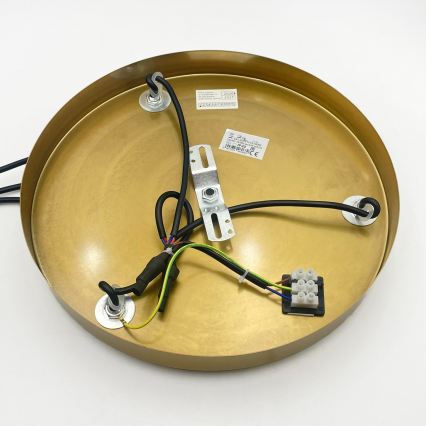 Candelabru suspendat pe cablu CRISTAL, 3x E14/15W/230V, alamă/negru fumuriu