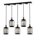 Candelabru suspendat pe cablu CRYSTALLINE, 5 x E27, max. 40 W, 230 V, negru