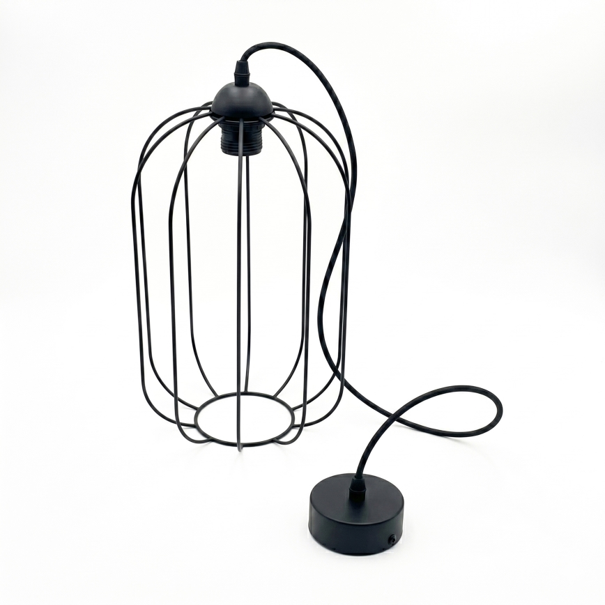 Candelabru suspendat pe cablu DESTELLO, 1x E27, 15W, 230V, Ø 21 cm, negru