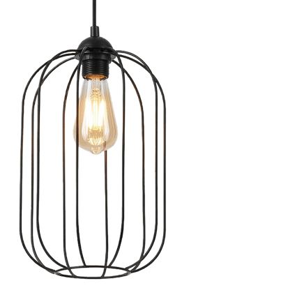 Candelabru suspendat pe cablu DESTELLO, 1x E27, 15W, 230V, Ø 21 cm, negru