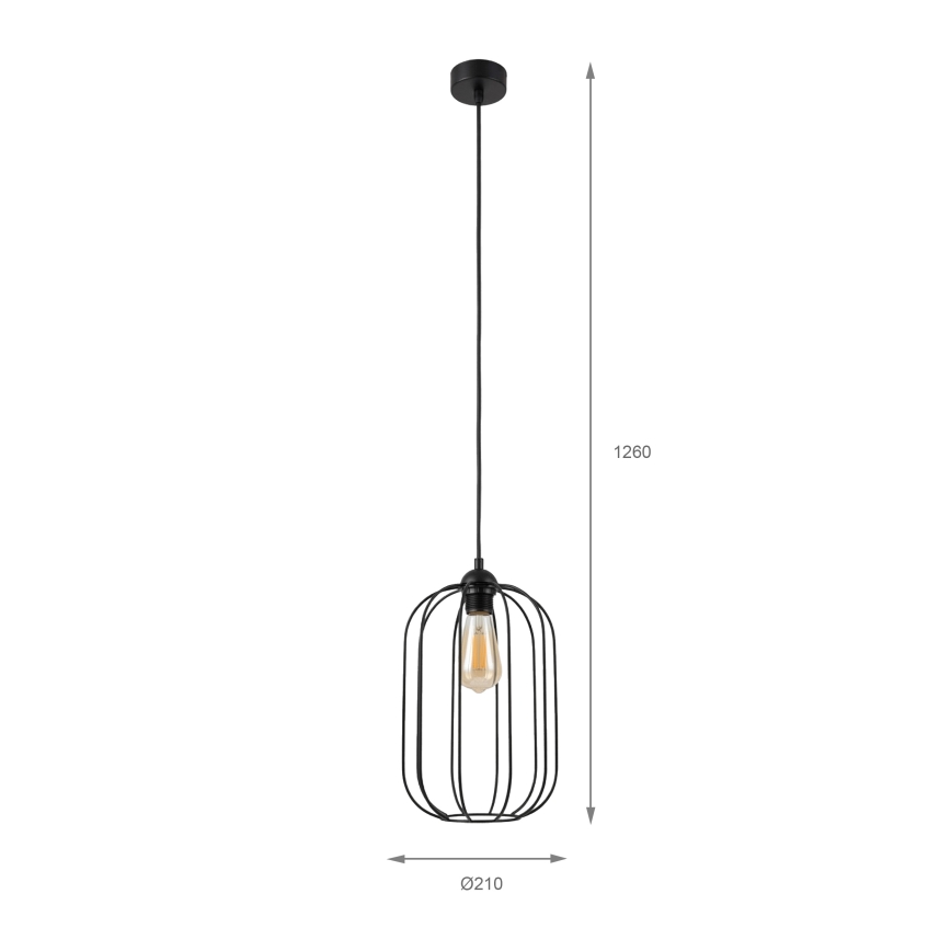 Candelabru suspendat pe cablu DESTELLO, 1x E27, 15W, 230V, Ø 21 cm, negru
