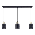 Candelabru suspendat pe cablu ELEN 3xE27/35W/230V negru/auriu