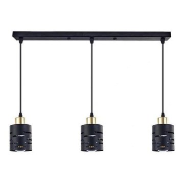 Candelabru suspendat pe cablu ELEN 3xE27/35W/230V negru/auriu