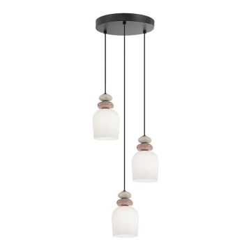 Candelabru suspendat pe cablu HILDA 3xE14/40W/230V negru/maro