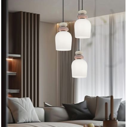 Candelabru suspendat pe cablu HILDA 3xE14/40W/230V negru/maro