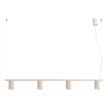 Candelabru suspendat pe cablu KARBON 4xGU10/10W/230V crem