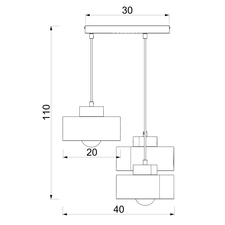 Candelabru suspendat pe cablu MARTI, 3 x E27, 15 W, 230 V, burgundiu/auriu