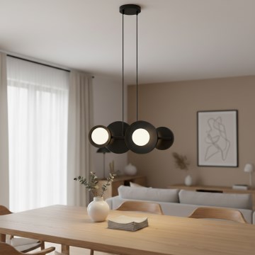 Candelabru suspendat pe cablu MODEL 4xG9/8W/230V, negru