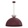 Candelabru suspendat pe cablu NEVIS 1xE27/15W/230V Ø 50 cm bordo