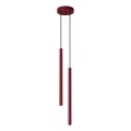 Candelabru suspendat pe cablu PASTELO 2xG9/8W/230V roșu