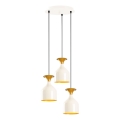 Candelabru suspendat pe cablu SIVANI 3xE27/40W/230V alb/cupru