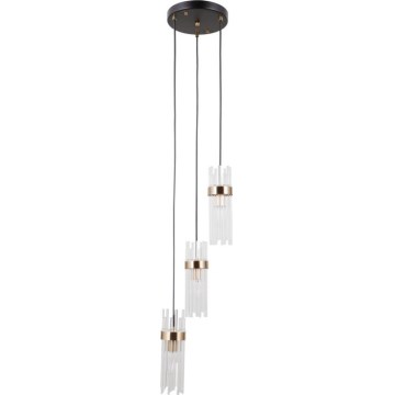 Candelabru suspendat pe cablu TARASO, 3xE14/40W/230V, negru/auriu - ITALUX