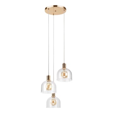 Candelabru suspendat pe cablu VIVE 3xE27/15W/230V auriu