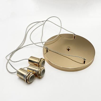 Candelabru suspendat pe cablu VIVE 3xE27/15W/230V auriu
