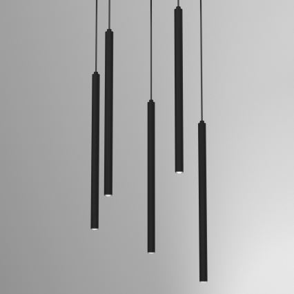 Candelabru suspendat pe cablu YORU, 8 x G9, 8 W, 230 V, negru