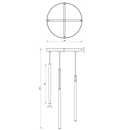 Candelabru suspendat pe cablu YORU, 8 x G9, 8 W, 230 V, negru