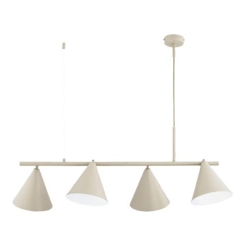 Candelabru suspendat pe cablu ZELTA 4xE27/15W/230V bej