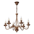 Candelabru suspendat pe lanț ANTON 6xE14/60W/230V bronzat