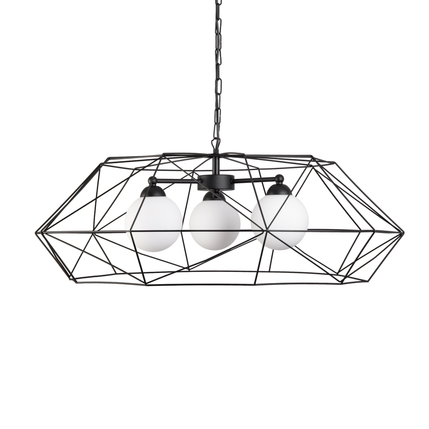 Candelabru suspendat pe lanț DEXA, 3xG9/10W/230V, negru