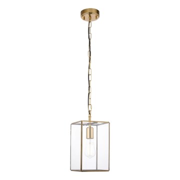 Candelabru suspendat pe lanț HAMMOND 1xE27/10W/230V 17x17 cm, alamă - Endon 119142