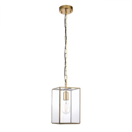 Candelabru suspendat pe lanț HAMMOND 1xE27/10W/230V 17x17 cm, alamă - Endon 119142
