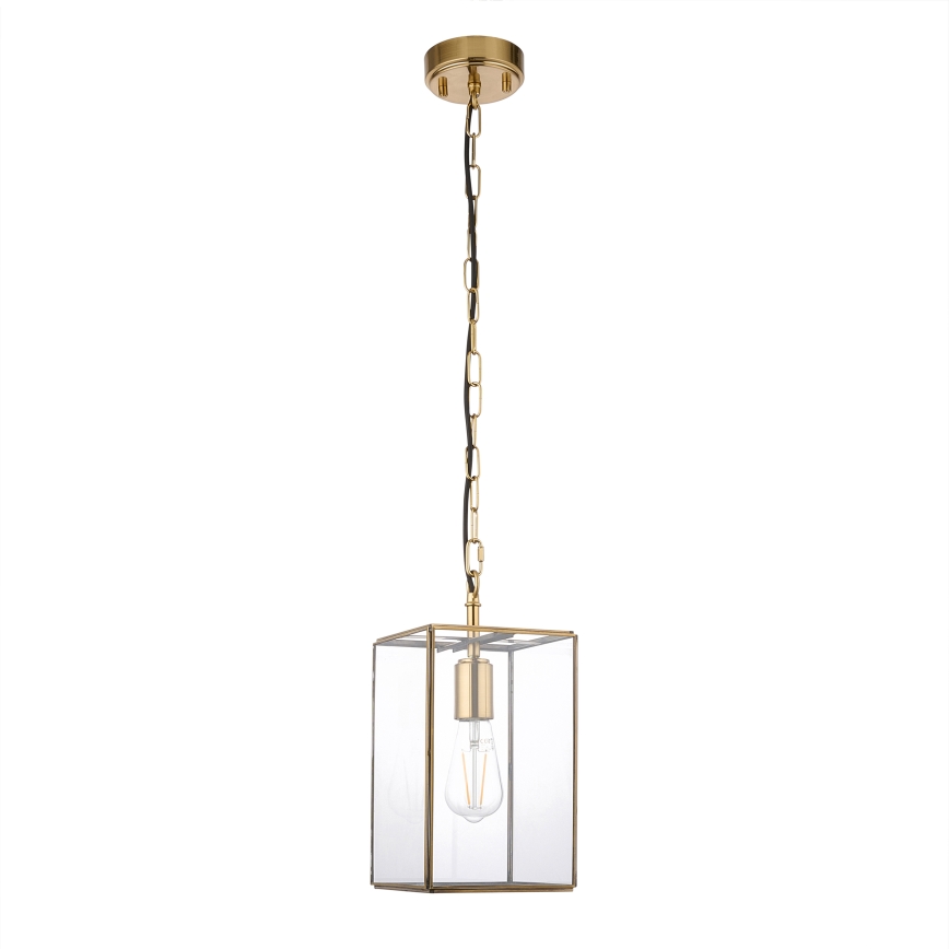 Candelabru suspendat pe lanț HAMMOND 1xE27/10W/230V 17x17 cm, alamă - Endon 119142