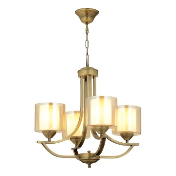 Candelabru suspendat pe lanț NOVARA, 4xE27/40W/230V, bronz