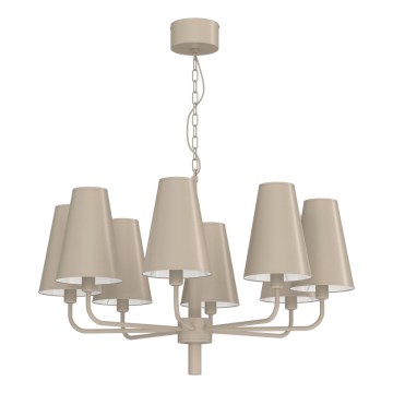 Candelabru suspendat pe lanț TORTOLA 8xE14/15W/230V bej