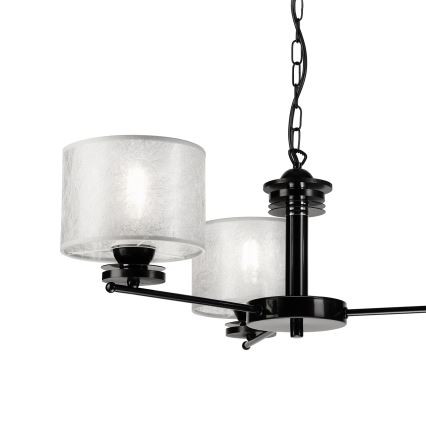 Candelabru suspendat ROSA cu lanț 3xE27/60W/230V negru/gri