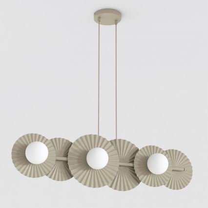 Candelabru suspendat UMBRA pe cablu, 6xG9/8W/230V, bej