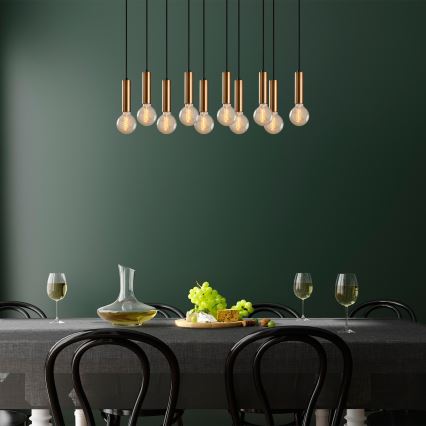 Candelabru TEMPO pe cablu, 10 x E27, 40 W, 230 V, auriu