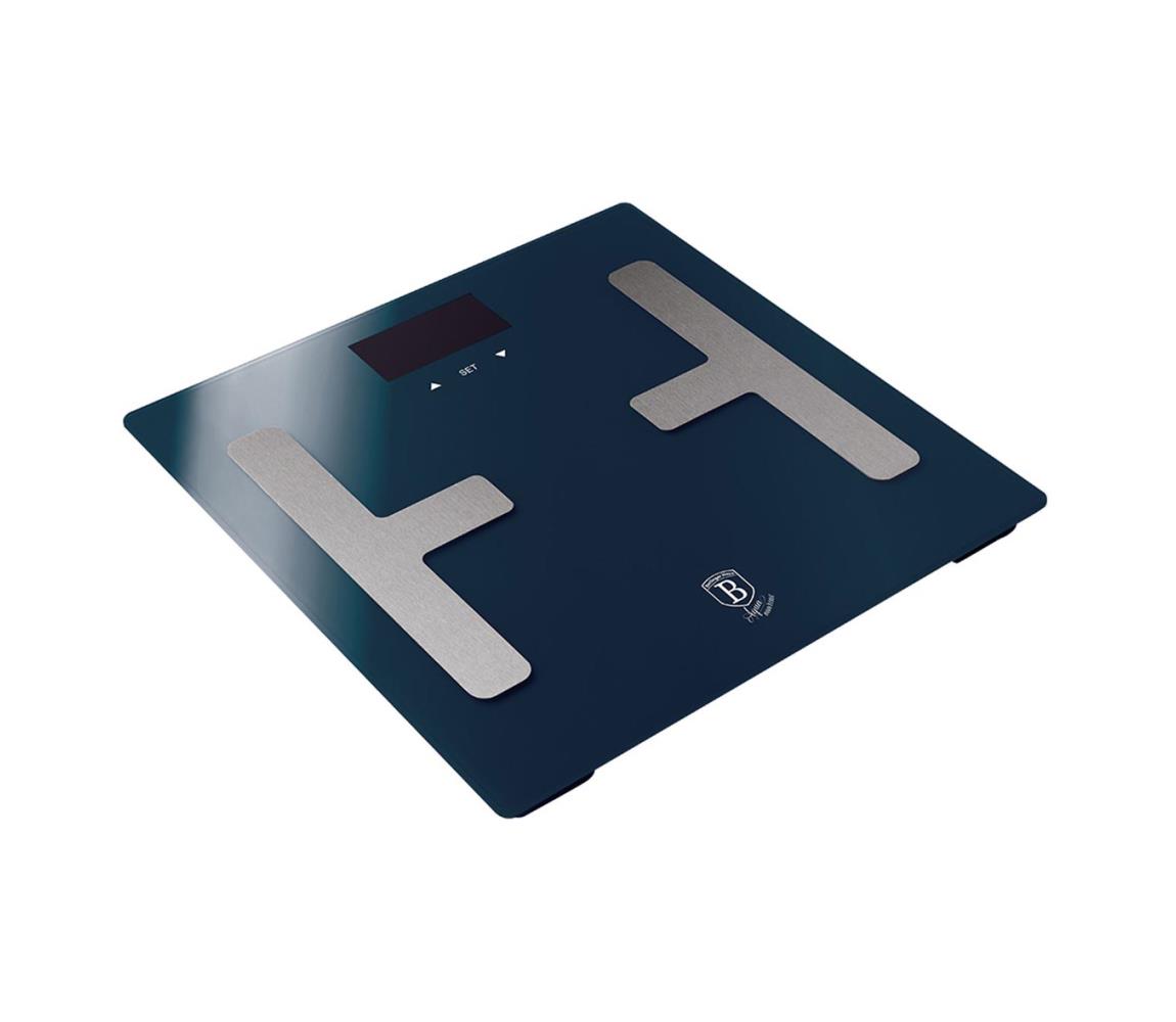 Cântar corporal cu afișaj LCD 2xAAA albastru/crom mat BerlingerHaus