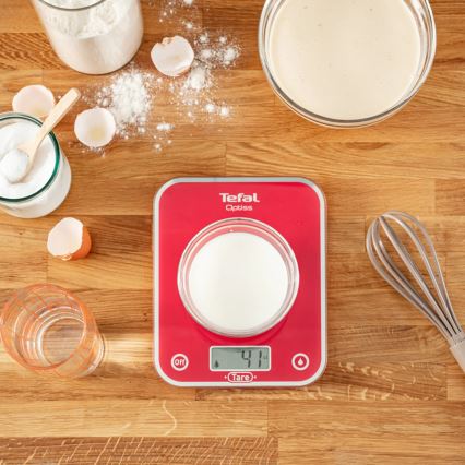 Cântar de bucătărie OPTISS CUPCAKES 2xAAA roșu Tefal